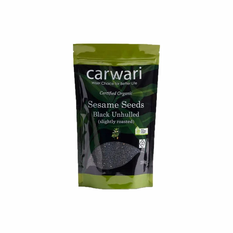 Organic Unhulled Black Sesame Seeds 200g