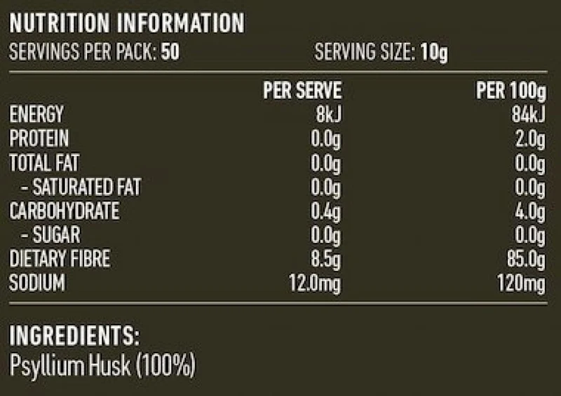 Psyllium Husks 98% Pure 500g