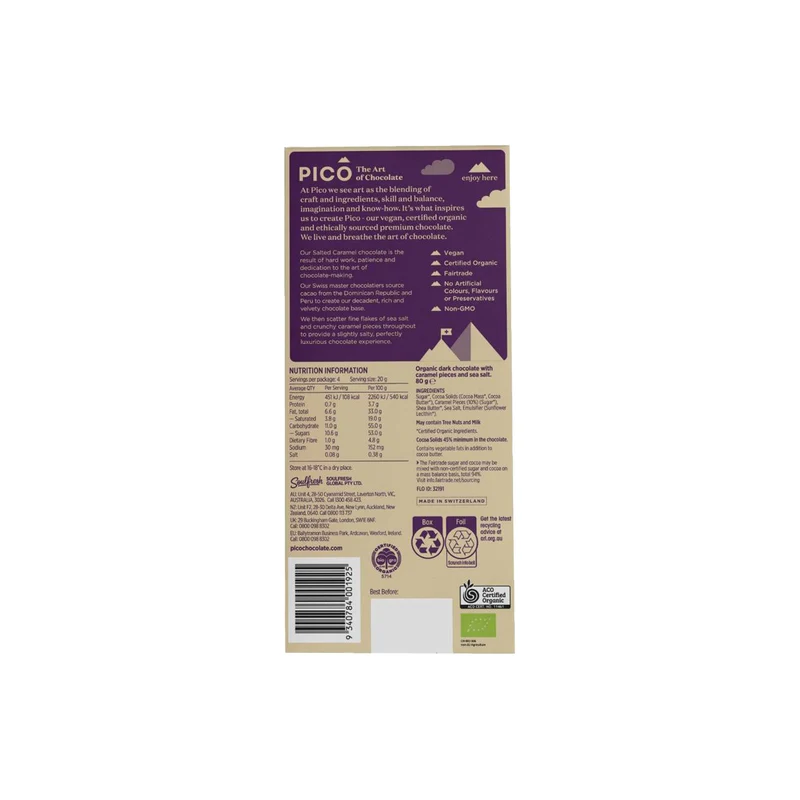 Salted Caramel Dark Chocolate 80g