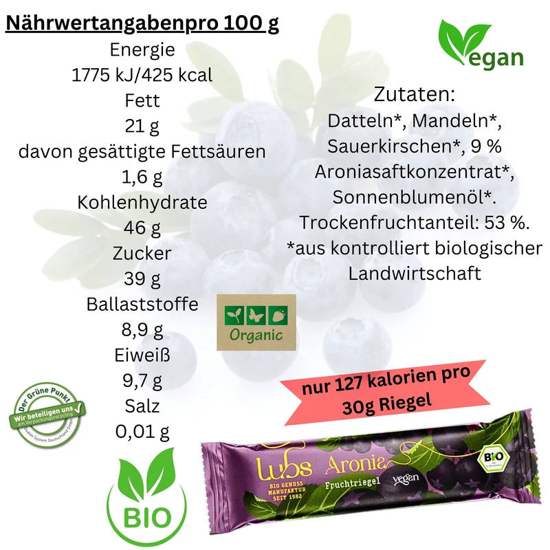 Lubs Fruchtriegel gemischte Box| Probier mix 8 verschiedene Sorten
