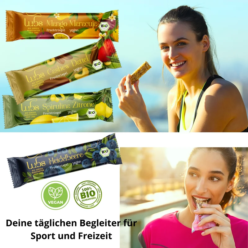 Lubs Fruchtriegel gemischte Box| Probier mix 8 verschiedene Sorten