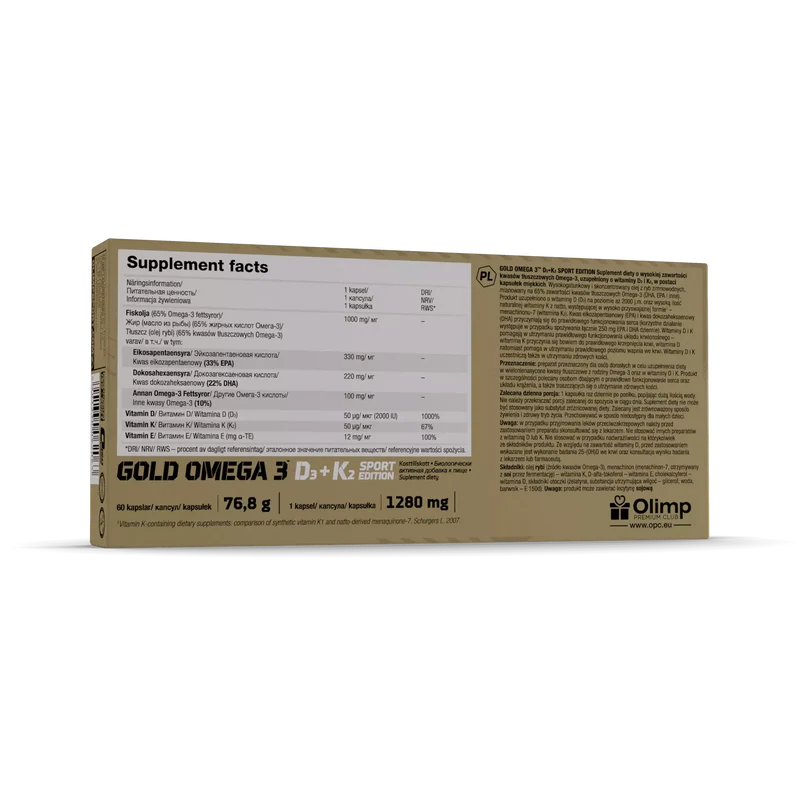 Olimp Omega 3 D3 + K2 Sport - 60 Kapseln